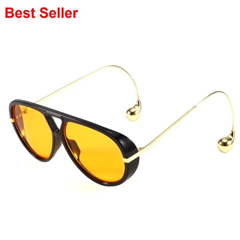 Oversized Aviator Sunglasses with Earring-Friendly Temples, UV Protection